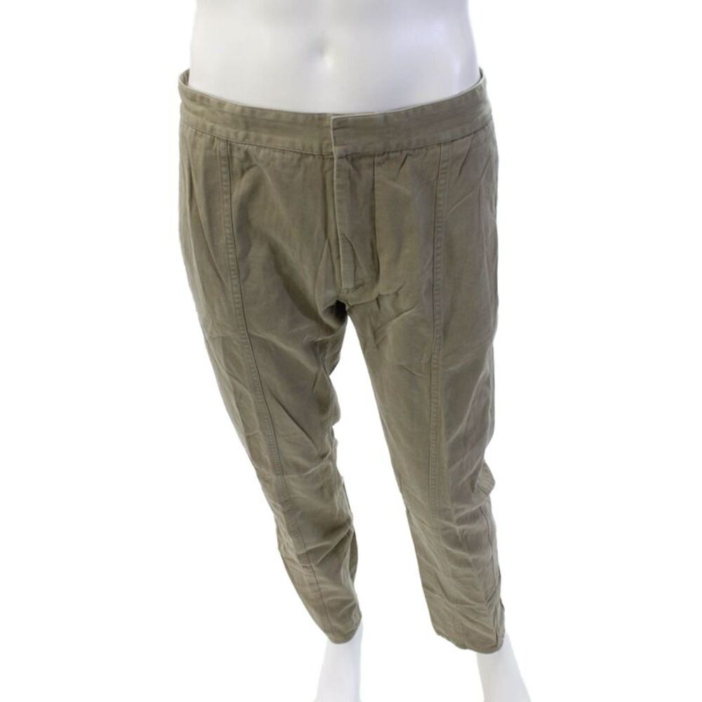 Marc Jacobs Mens Cotton Pleated Slim Straight Leg Khaki Pants Brown Size 52